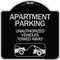 Signmission Apartment Parking Unauthorized Vehicles Towed Away Heavy-Gauge Alum Sign, 18" x 18", BS-1818-24340 A-DES-BS-1818-24340 - alternate 1